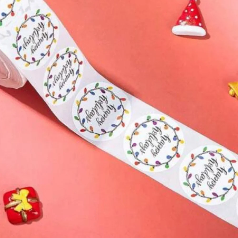 Festive Holiday Stickers - Multicolor Pack of 50